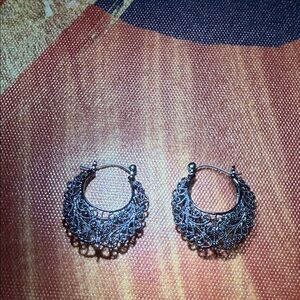 Elegant Black Hoop Earrings